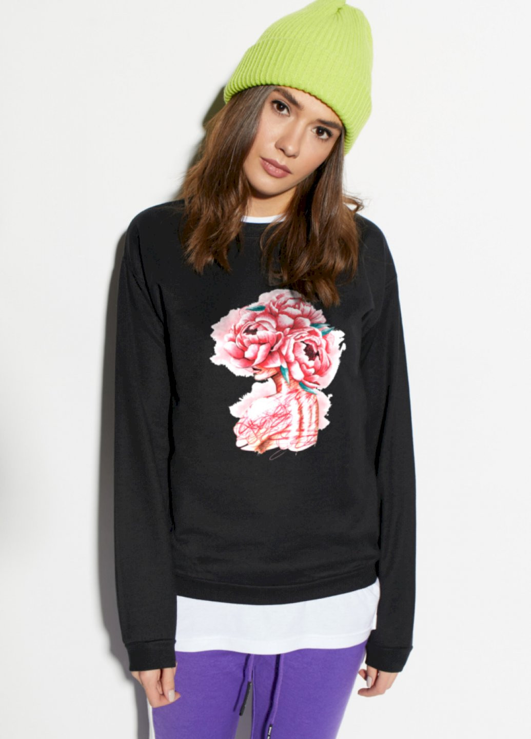 Черный свитшот женский /no flis/ YAPPI рисунок (251467802)