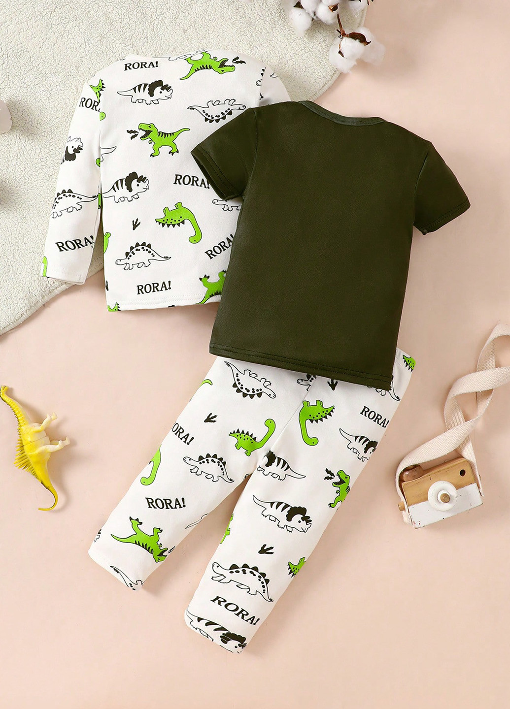 Чорно-біла всесезон піжама (футболка, лонгслів, штани) футболка + штани SHEIN