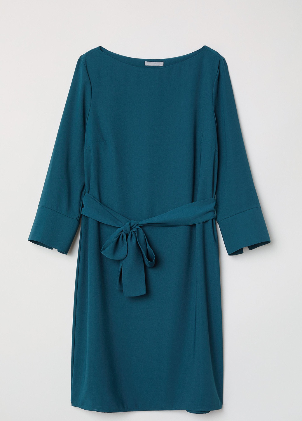 Темно-бирюзовое кэжуал платье H&M однотонное