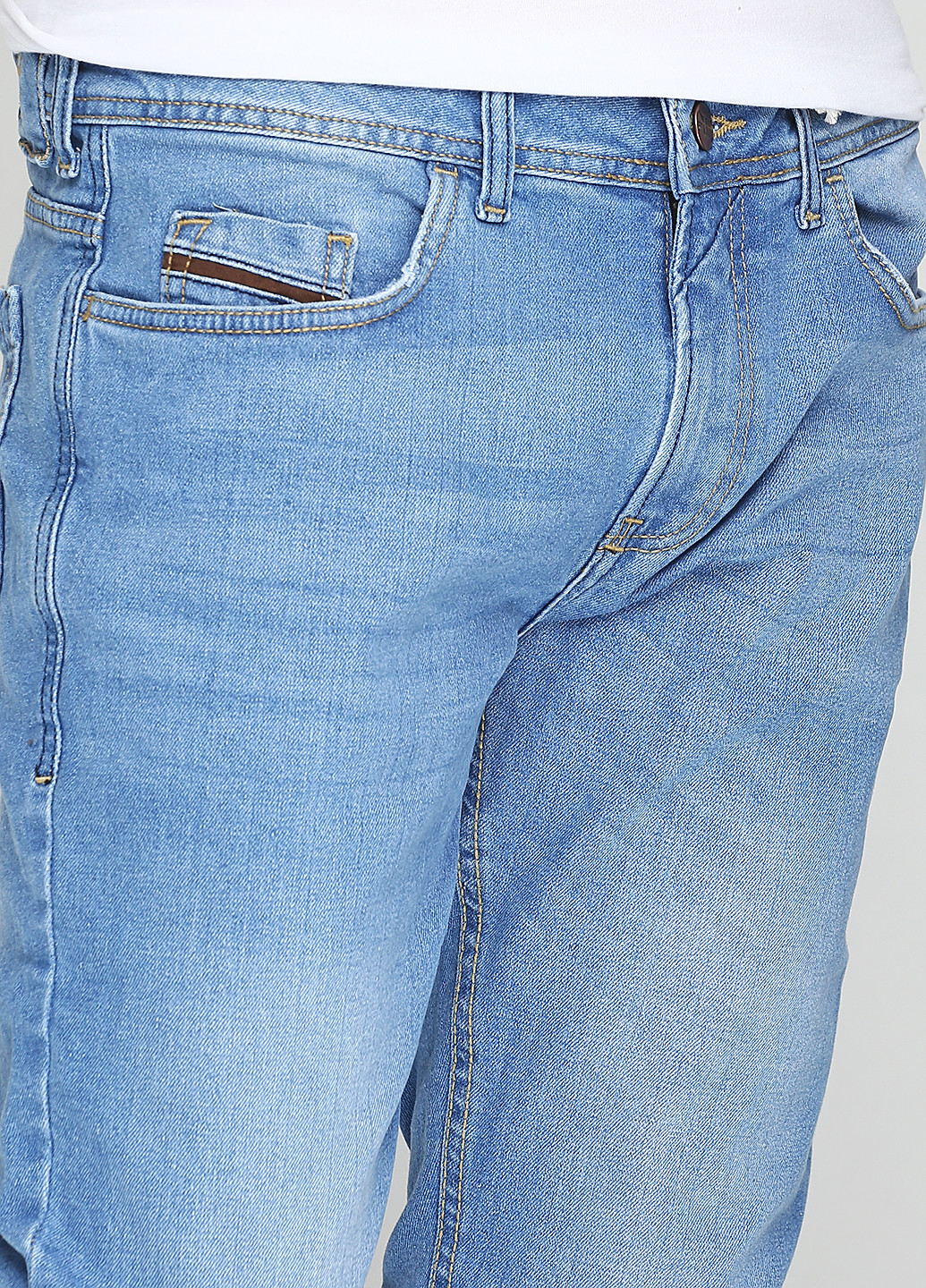 Голубые демисезонные со средней талией джинсы BIG & GRAYS