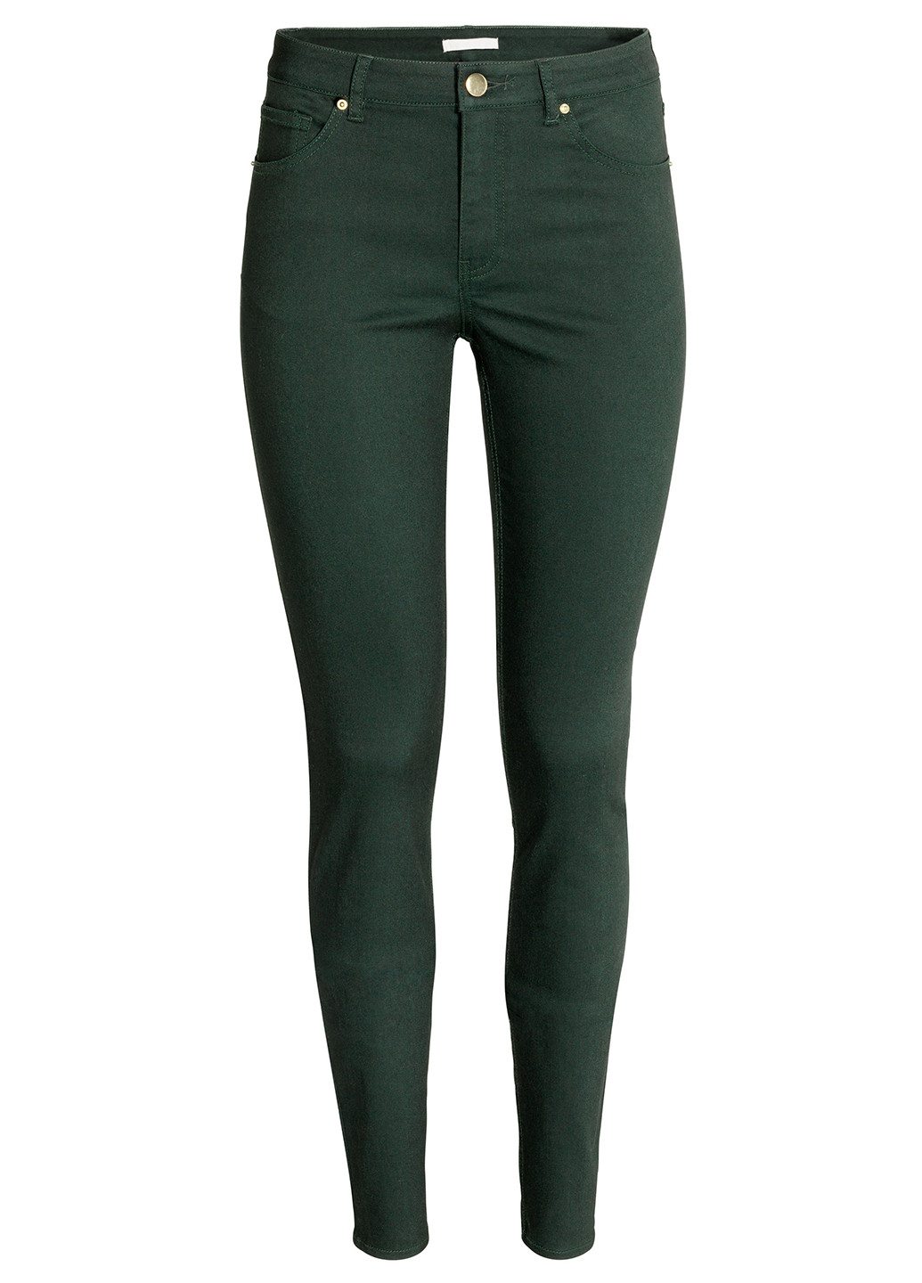 Темно-зеленые демисезонные зауженные джинсы H&M