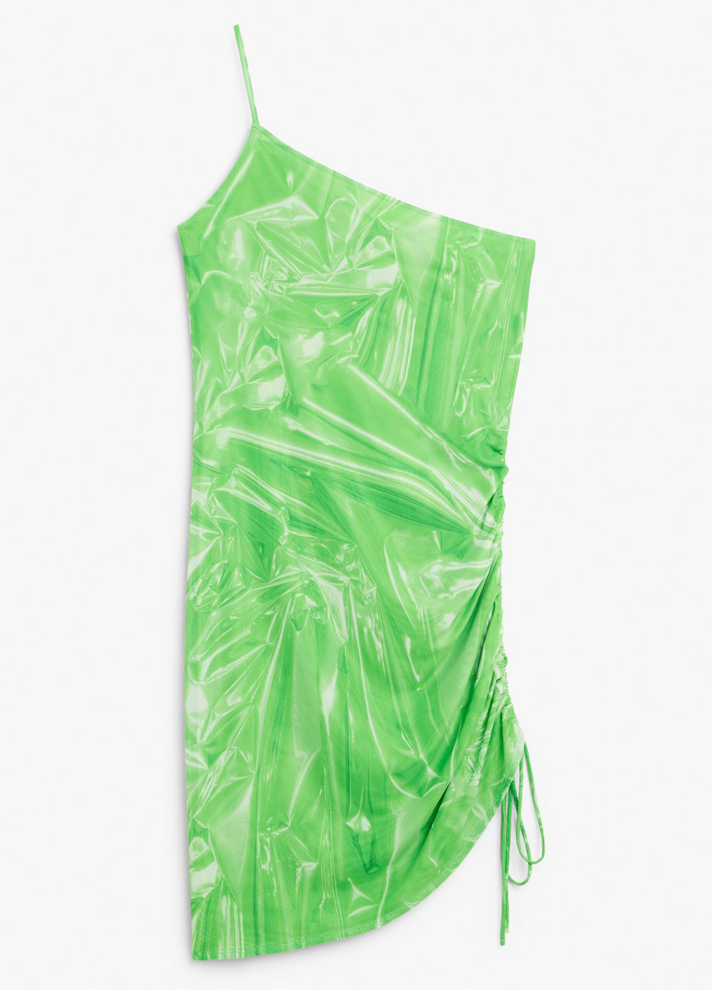 Зелена кежуал сукня на одне плече, з відкритою спиною, силуетна Monki з абстрактним візерунком