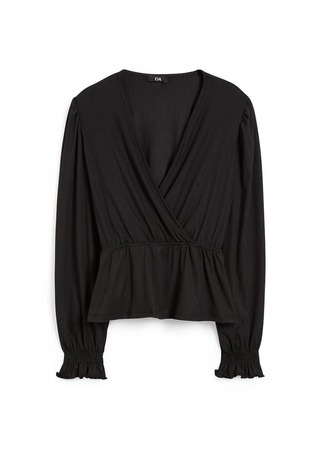 Чёрная блуза на запах C&A
