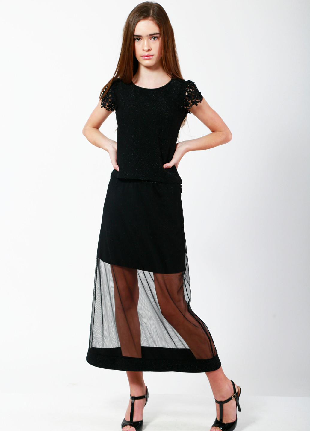 Черная кэжуал однотонная юбка Marions а-силуэта (трапеция)