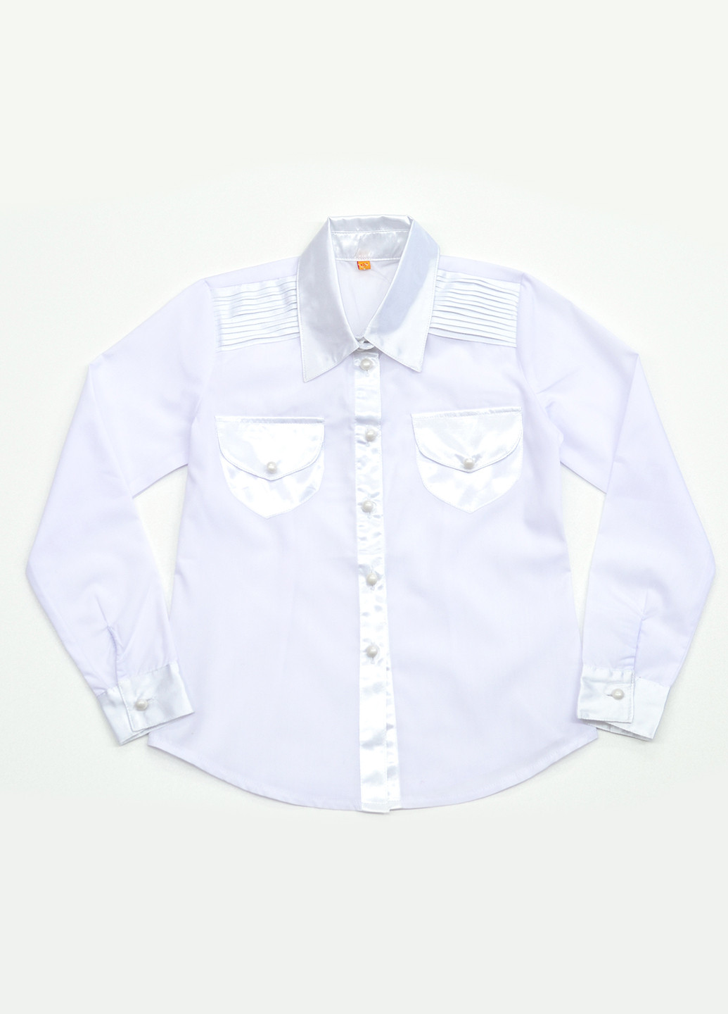 Белая однотонная блузка Piccolo L демисезонная