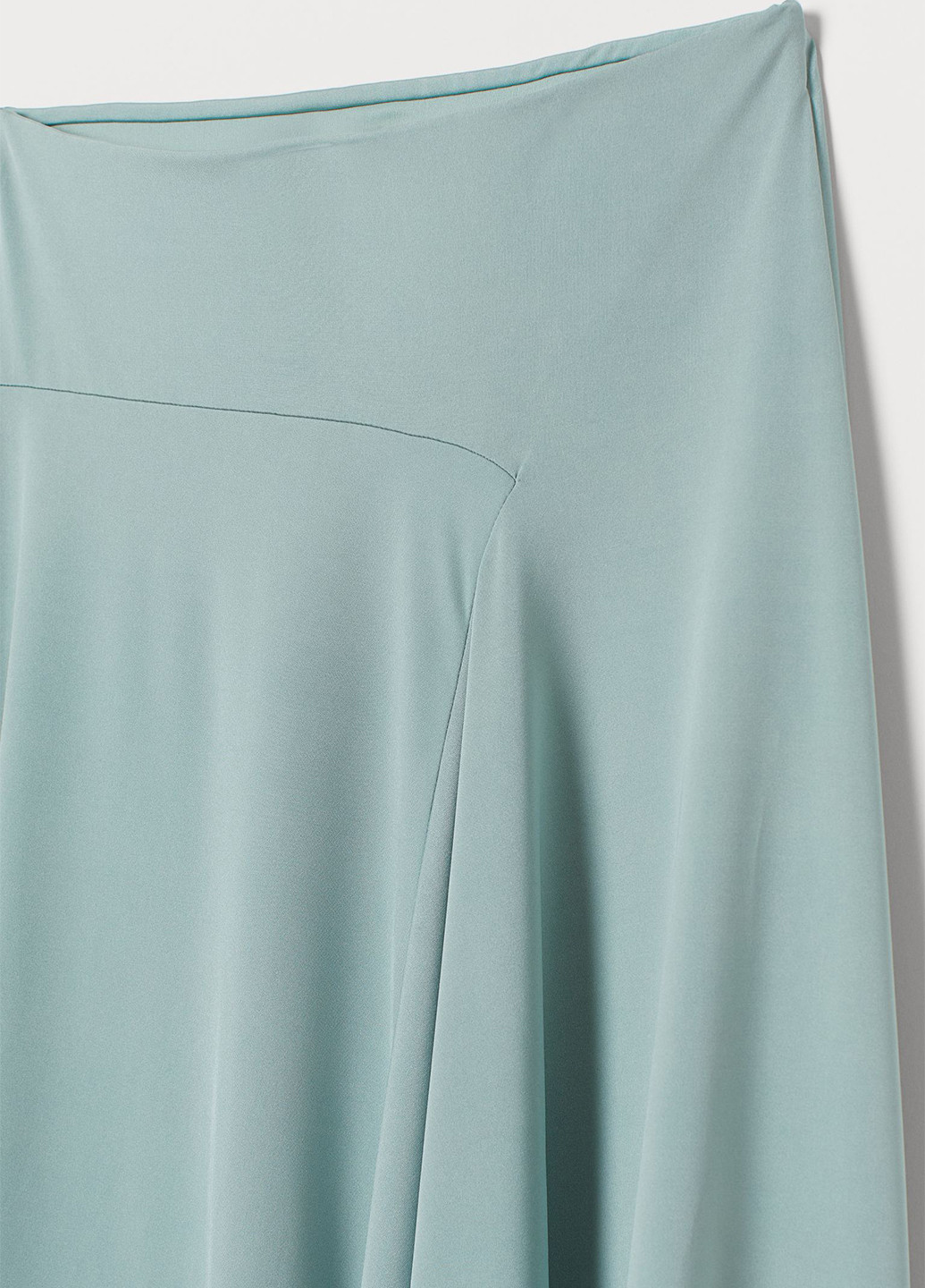 Бирюзовая кэжуал однотонная юбка H&M клешированная