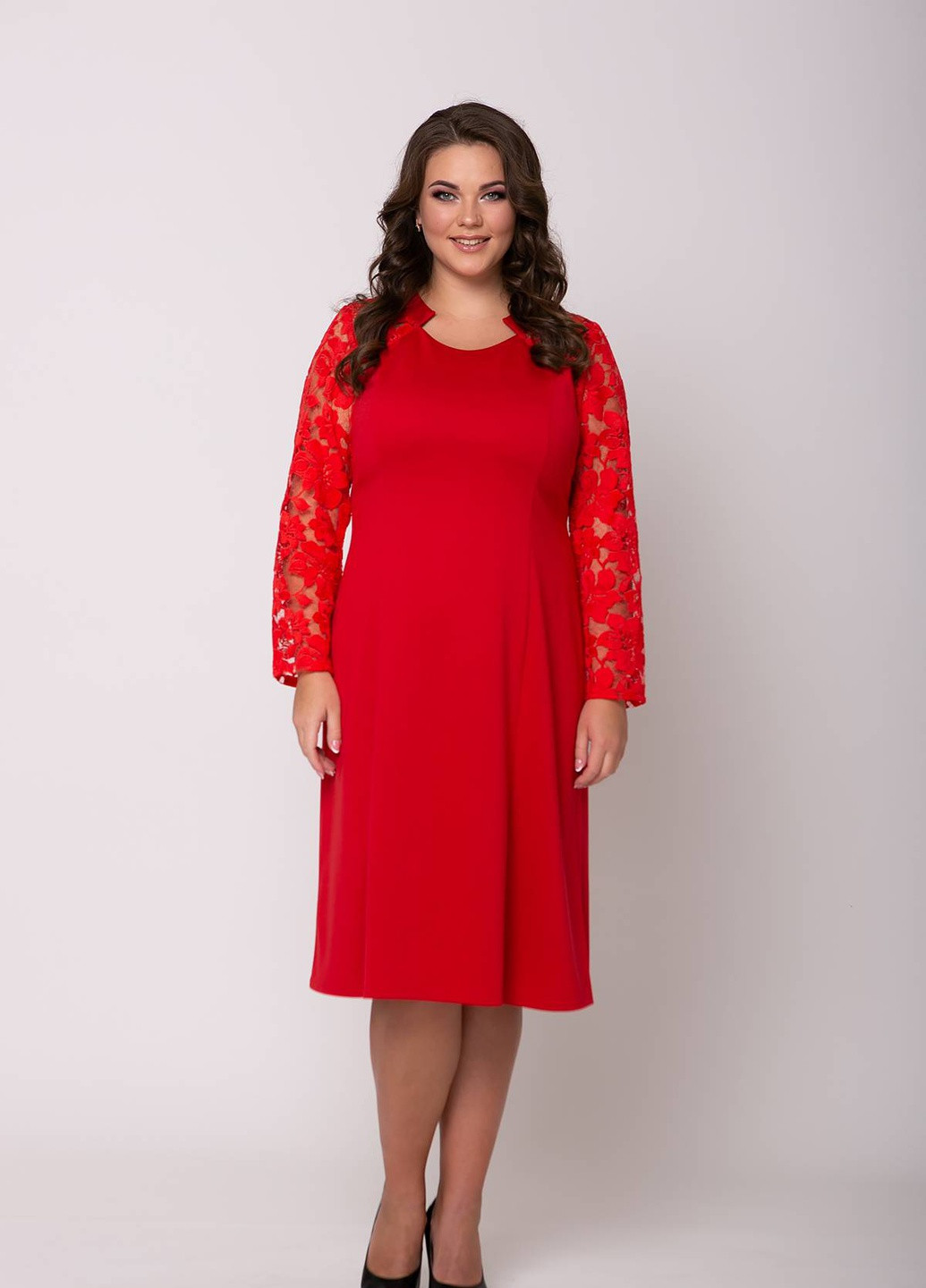 Красное кэжуал нарядное платье джудит красное Tatiana однотонное