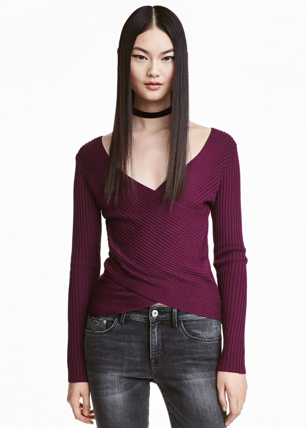 Фіолетовий демісезонний пуловер пуловер H&M