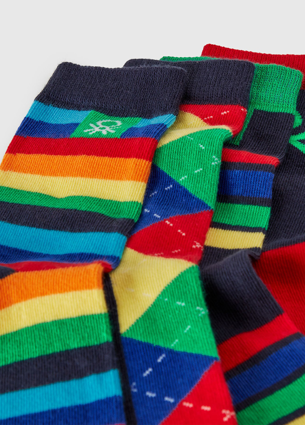 Жовті шкарпетки (4 пари) United Colors of Benetton смужки демісезон (367063777)