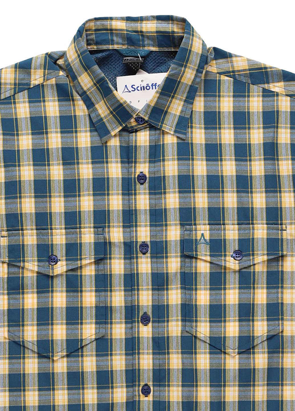 Синяя кэжуал рубашка в клетку Schoffel