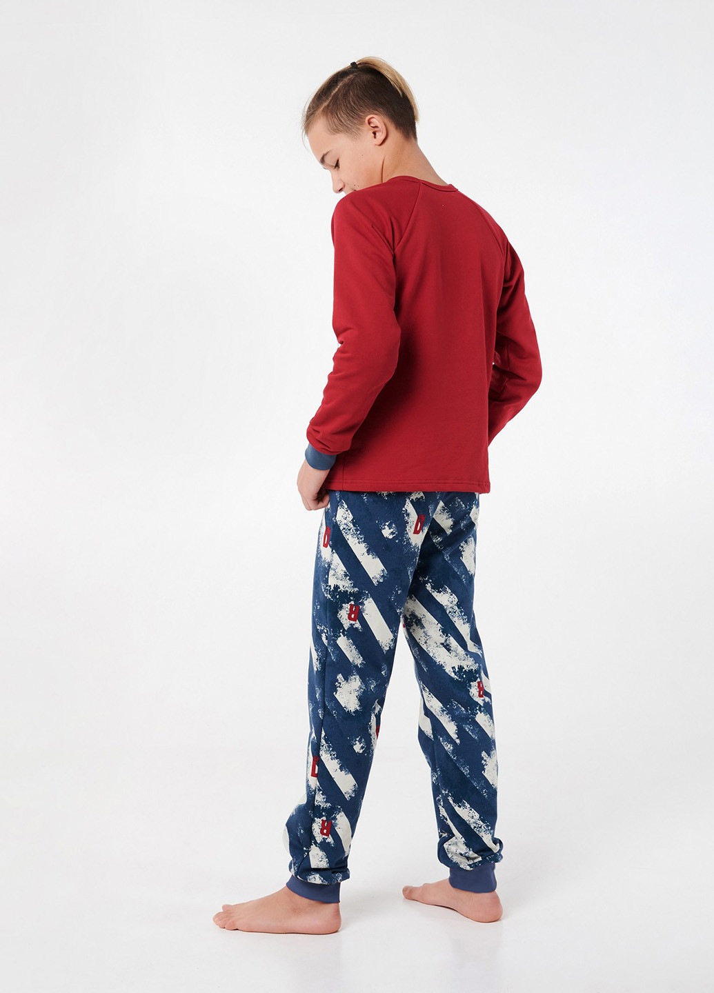 Бордовая всесезон пижама (лонгслив, брюки) лонгслив + брюки Smil