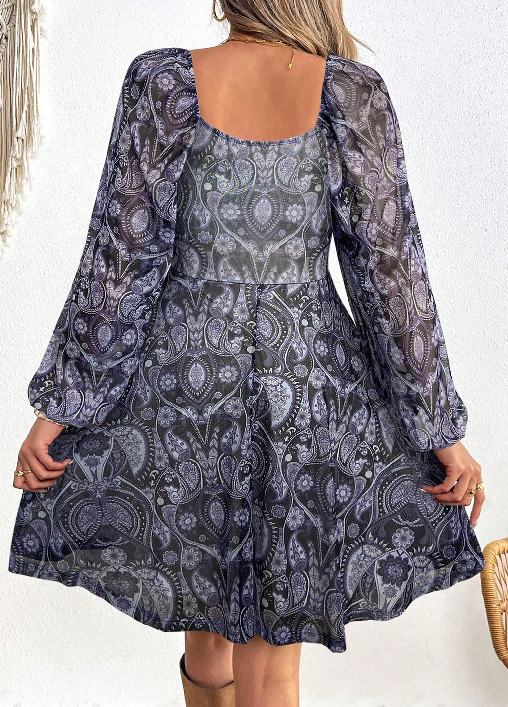 Комбінована кежуал сукня а-силует SHEIN з квітковим принтом