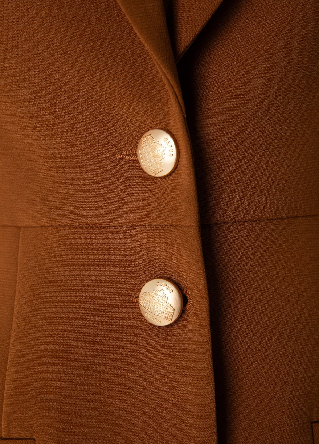 Коричневый женский жакет Gepur однотонный - демисезонный