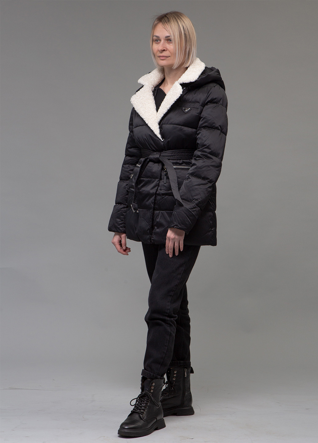 Чорний зимній Пуховик ZLLY