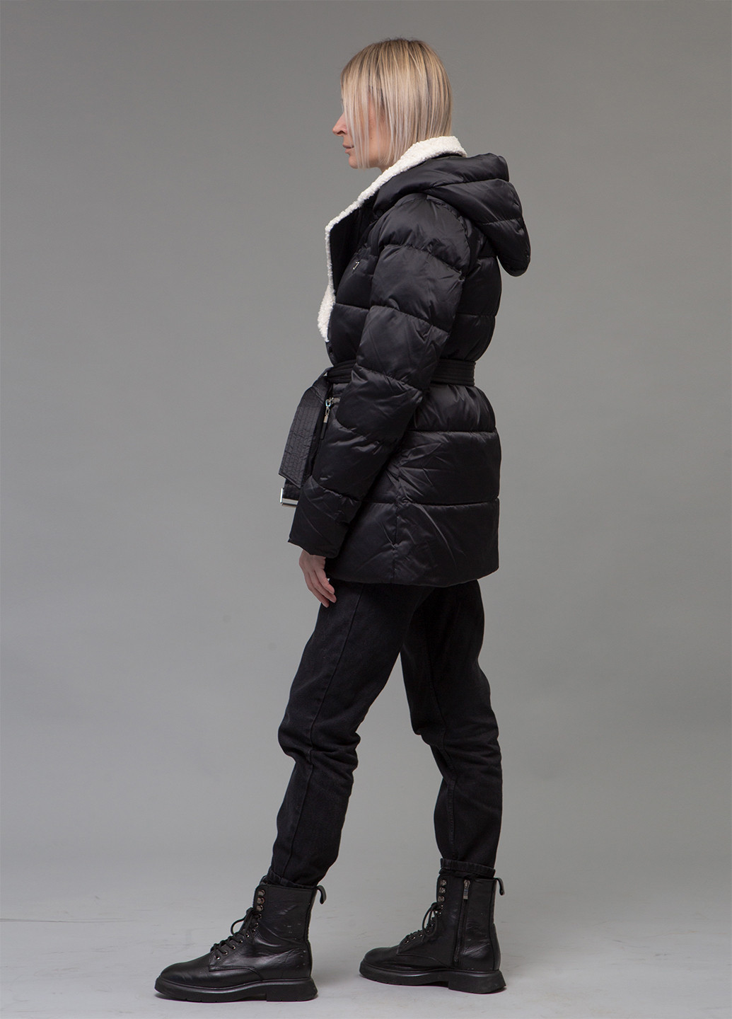 Чорний зимній Пуховик ZLLY