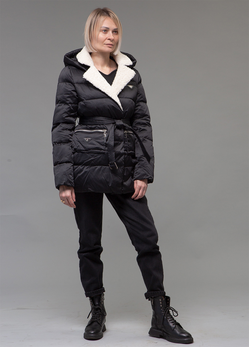 Чорний зимній Пуховик ZLLY