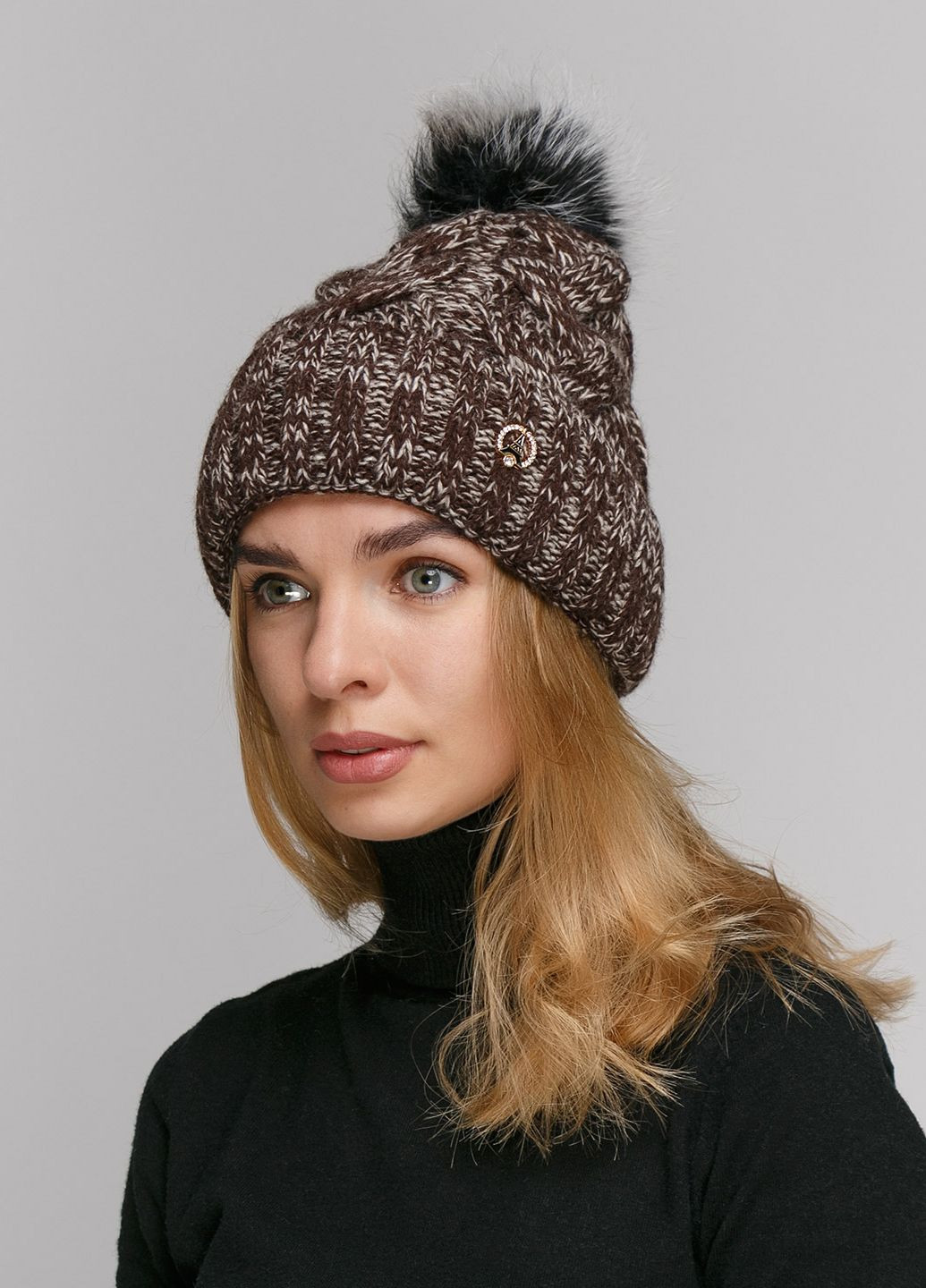 Зимняя теплая женская шапка на флисовой подкладке 550797 Merlini (249643210)