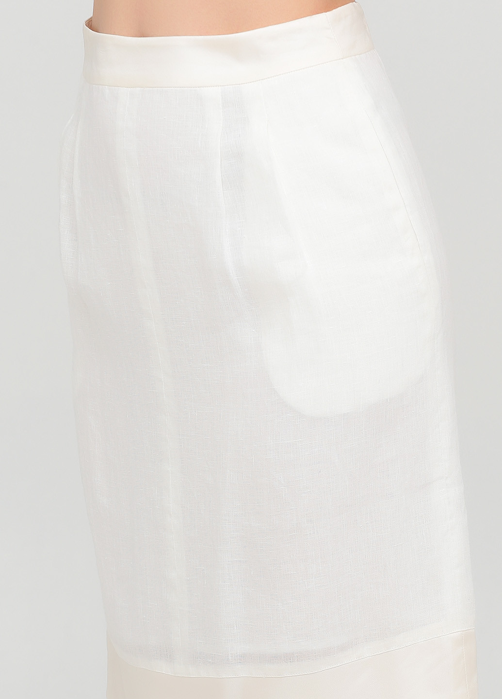 Молочная кэжуал однотонная юбка The J. Peterman Company а-силуэта (трапеция)