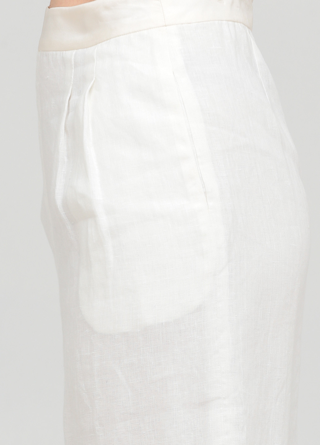 Молочная кэжуал однотонная юбка The J. Peterman Company а-силуэта (трапеция)