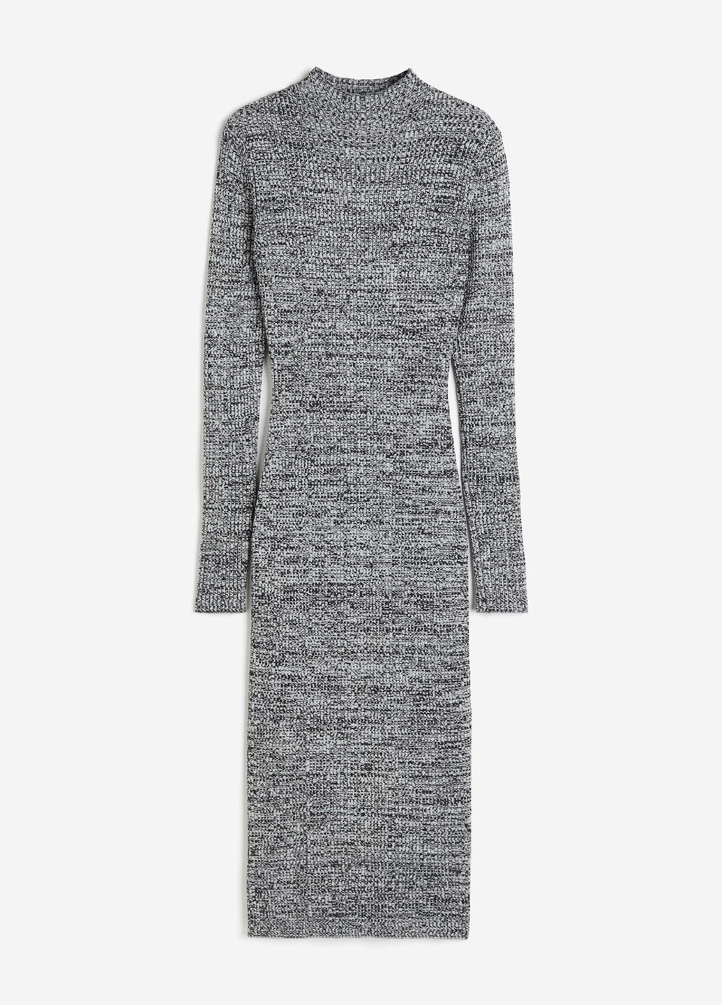 Серое кэжуал платье силуэтная H&M меланжевое