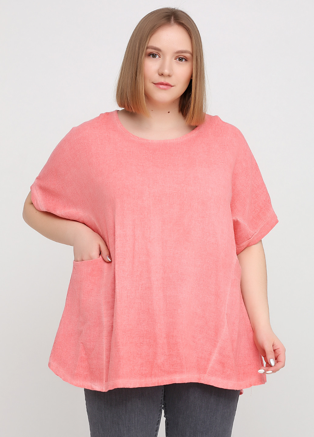 Рожева літня блуза Moda in Italy