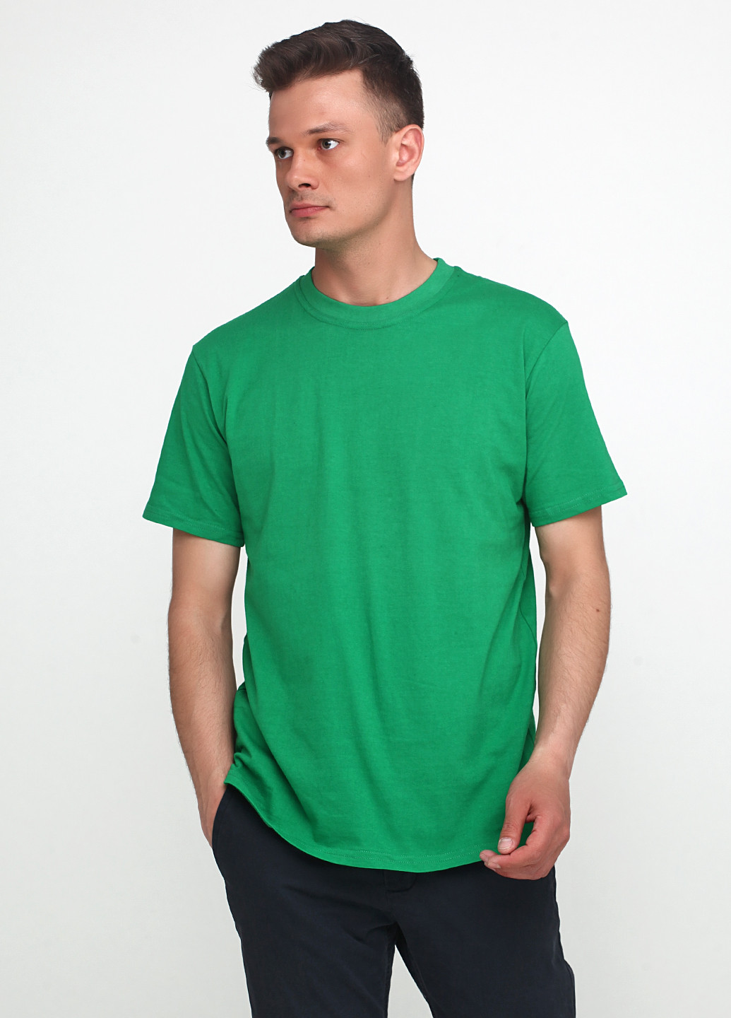 Зелена футболка чоловіча зелена з коротким рукавом Malta М319-17