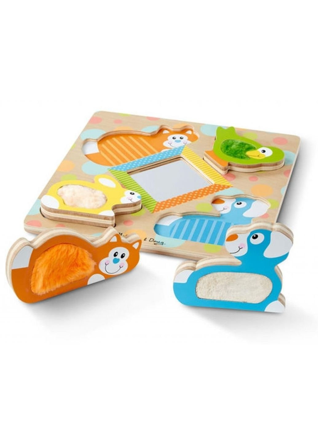 Іграшка, що розвиває Дзеркальний формовий пазл з пухнастими домашніми тваринами (MD1898) Melissa&Doug (254074972)