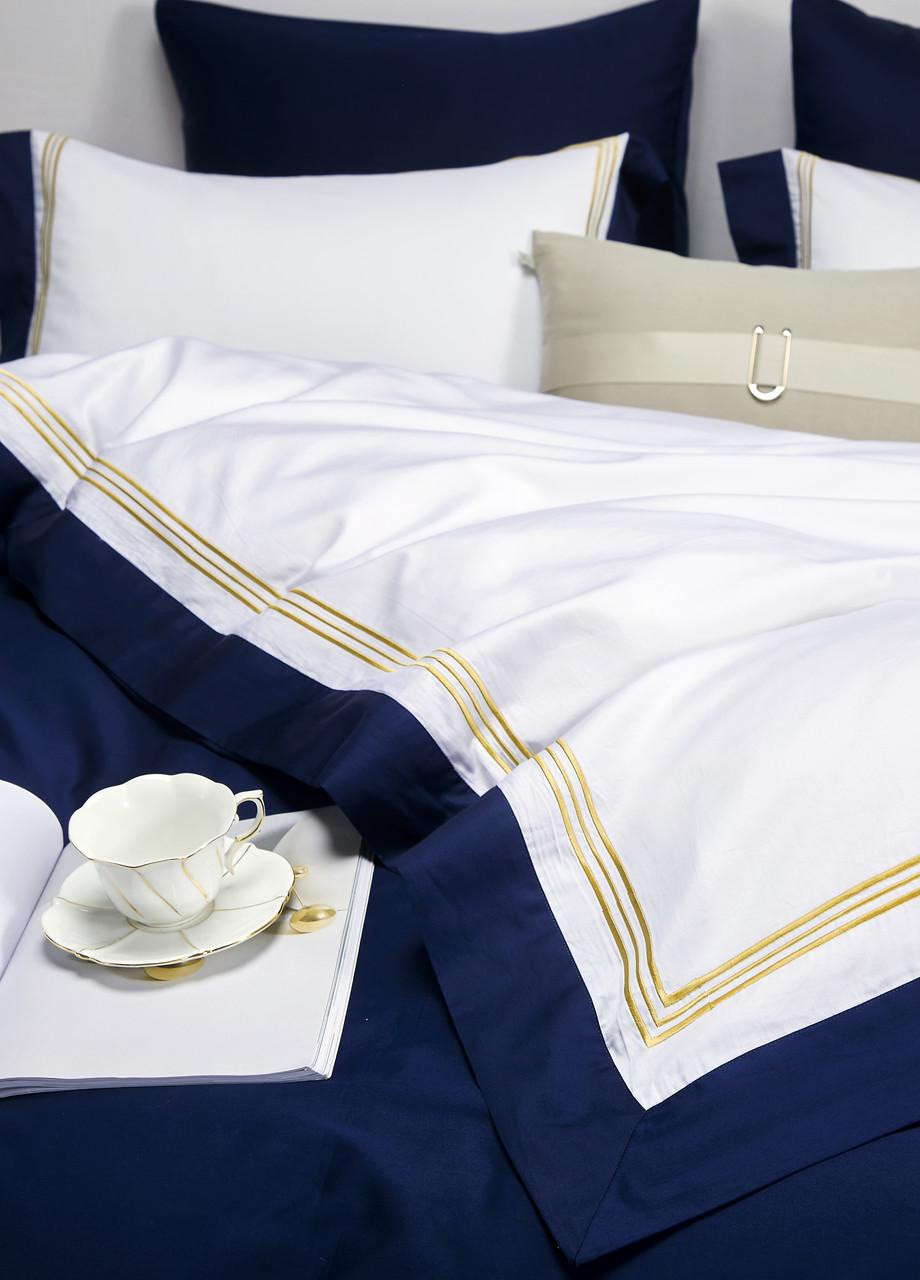 Постільна білизна євро сатин 200х220 см (E006) Vie Nouvelle Embroidery (253742664)