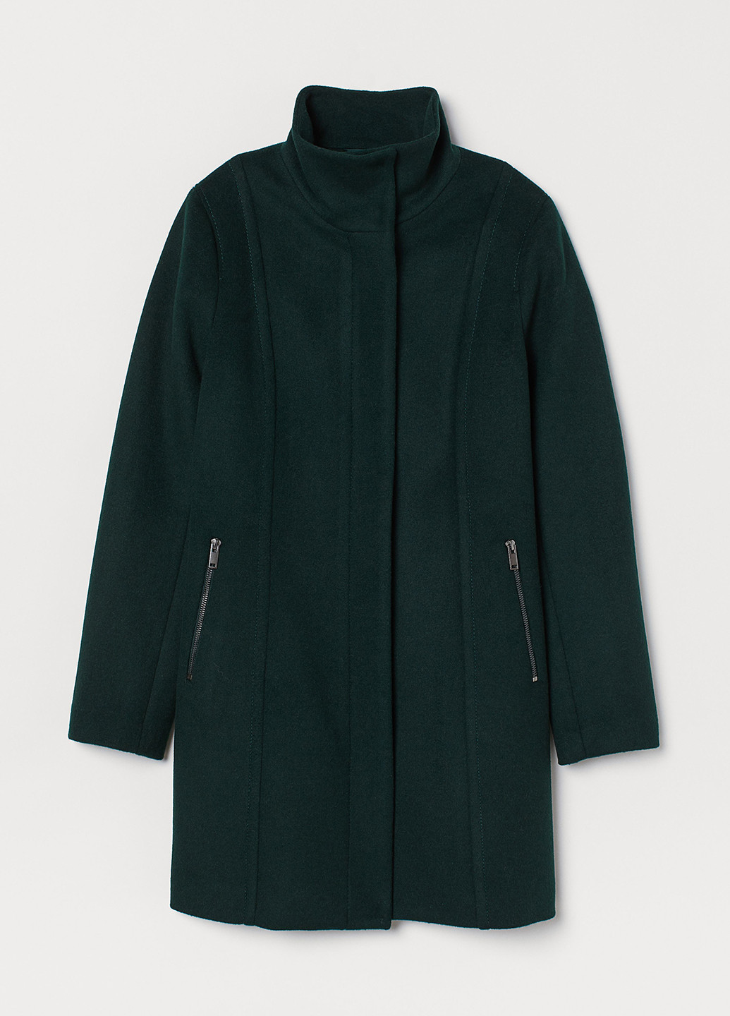 Темно-зелене демісезонне Пальто однобортне H&M