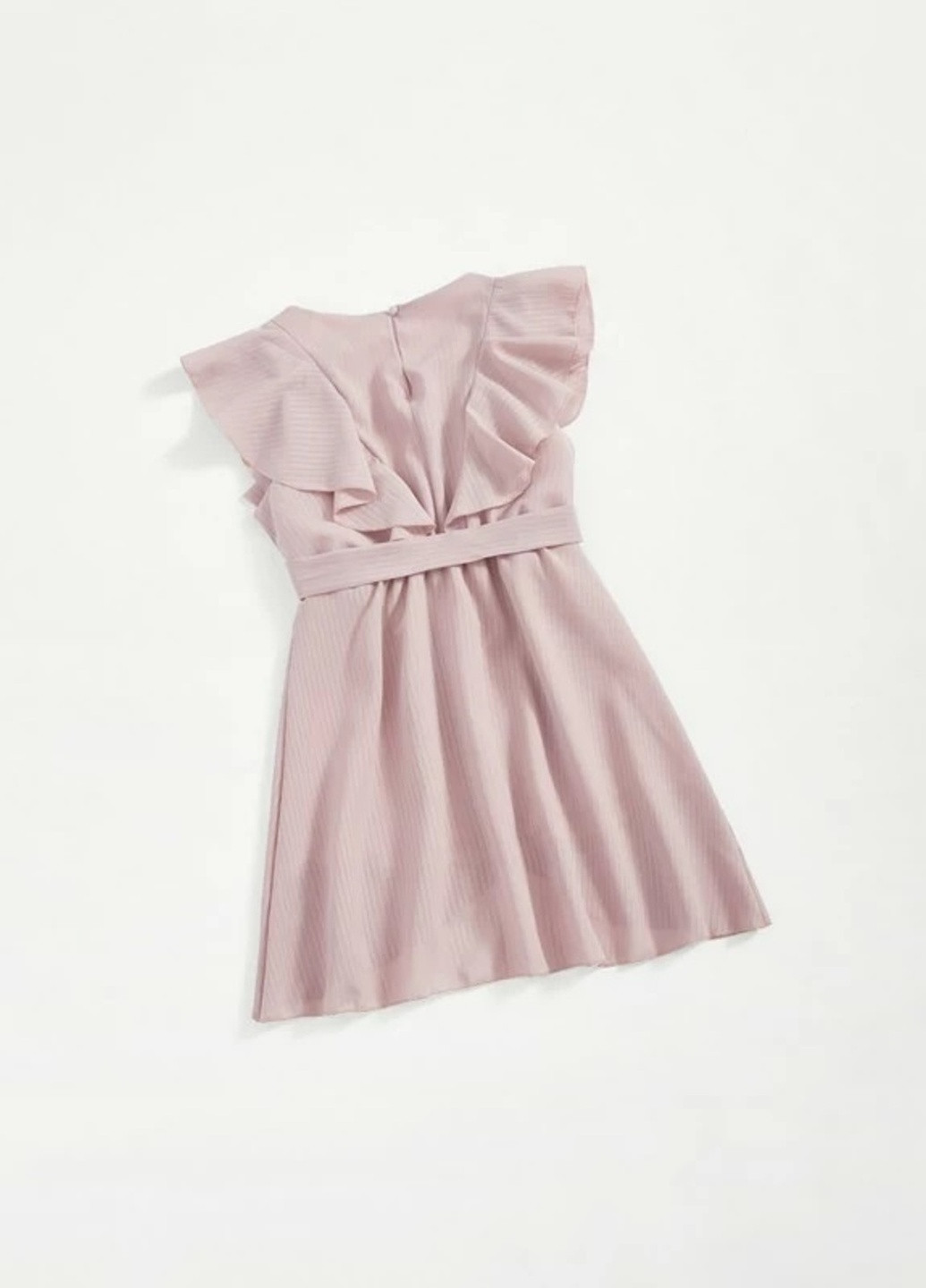 Рожева асиметрична сукня на запах із поясом для дівчаток SHEIN (254456730)