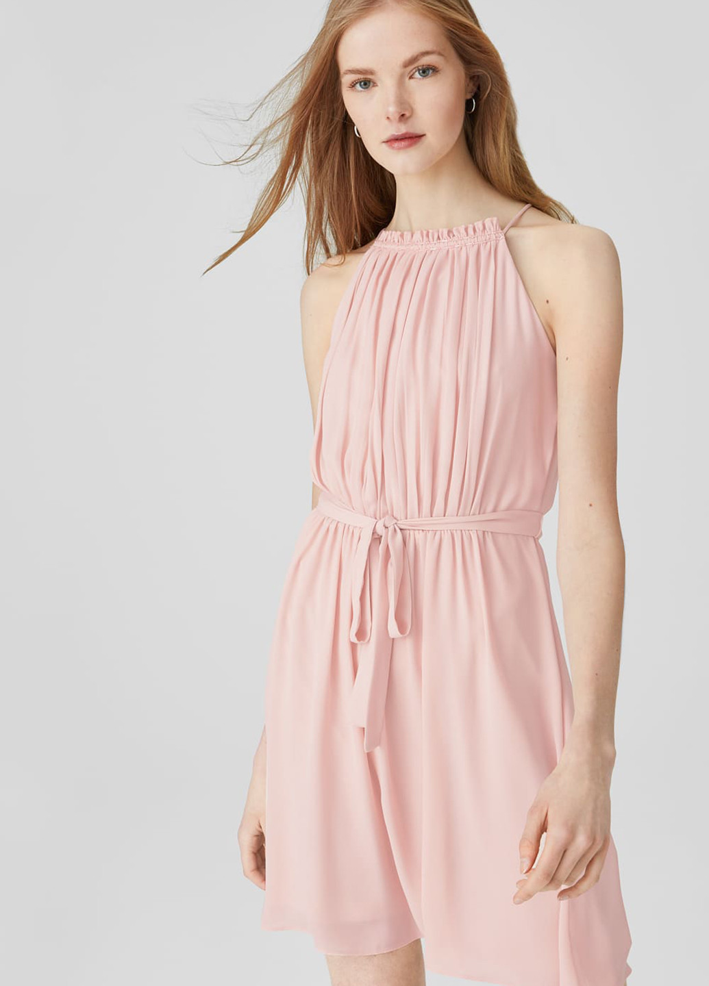 Розовое кэжуал платье в греческом стиле, клеш C&A однотонное