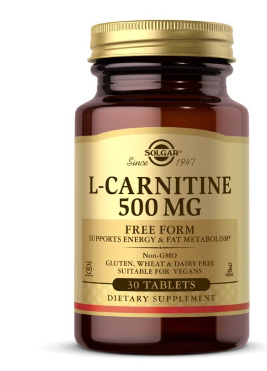 L-Карнітин, 500 мг, L-Carnitine,, 30 таблеток Solgar