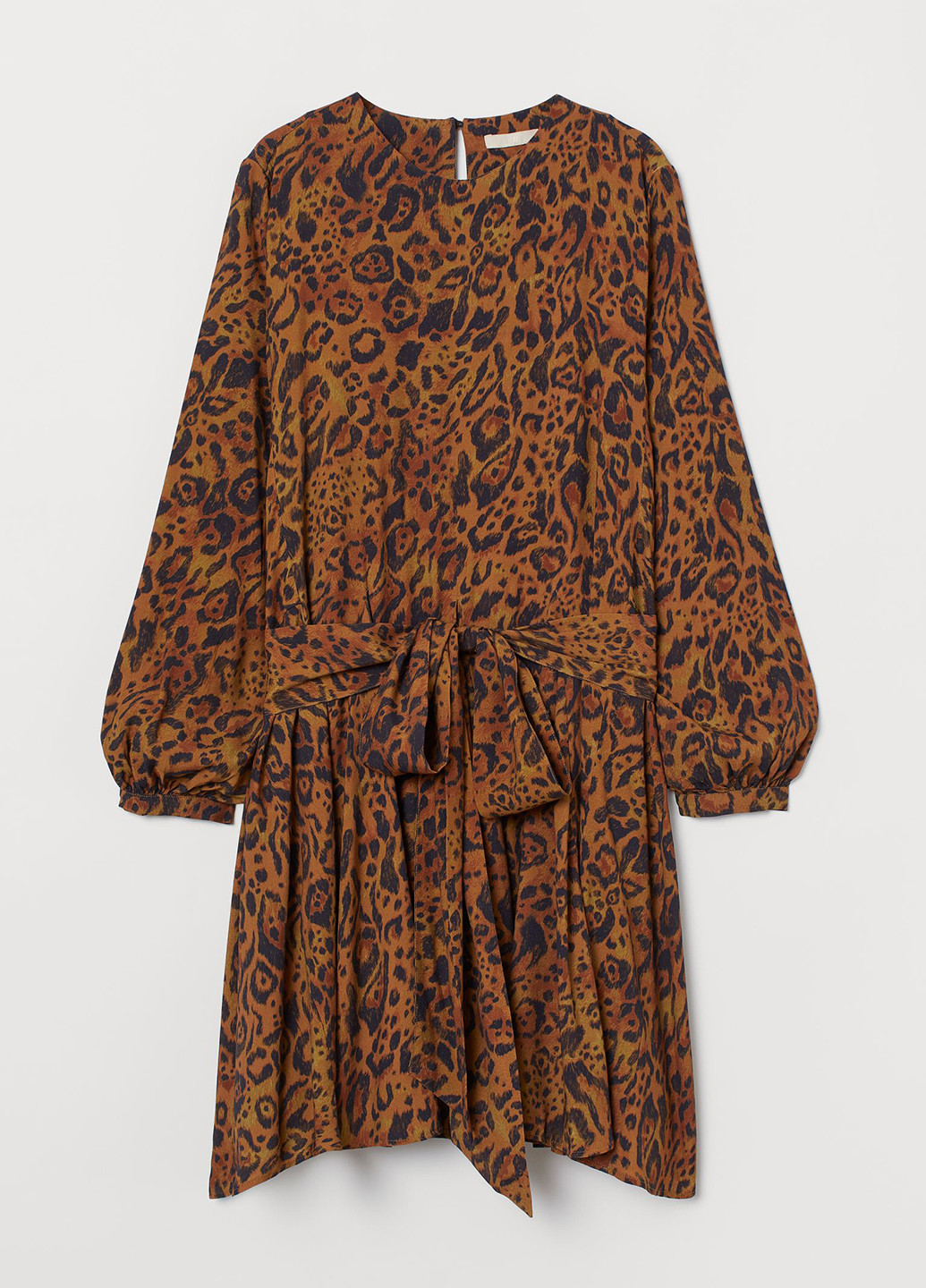 Коричнева кежуал сукня кльош H&M з тваринним принтом