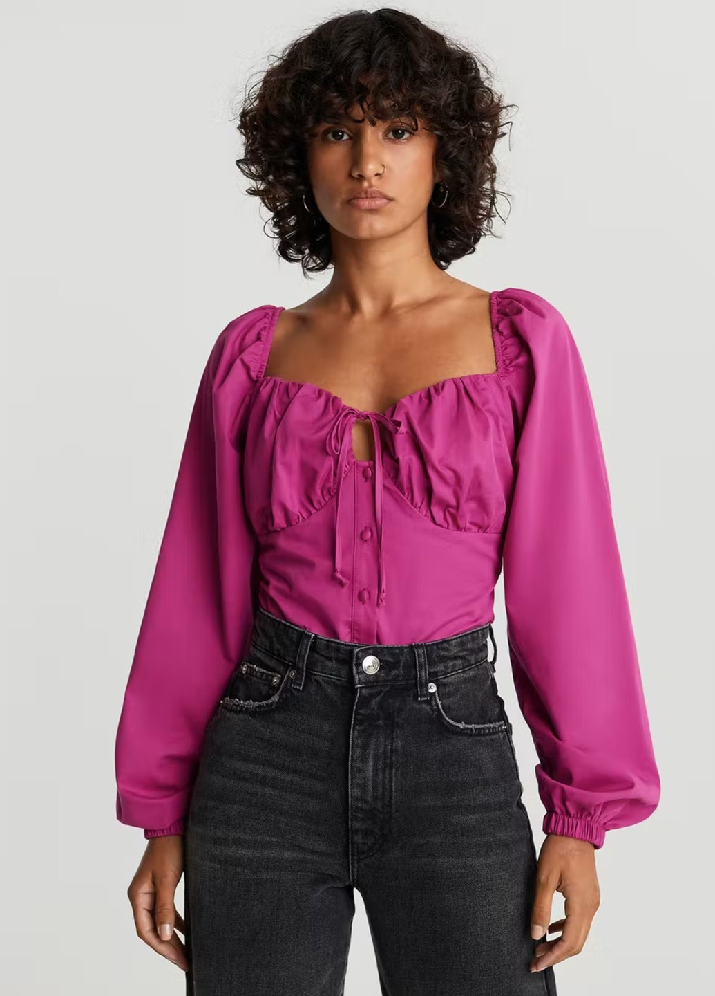 Фуксиновая демисезонная блуза Gina Tricot