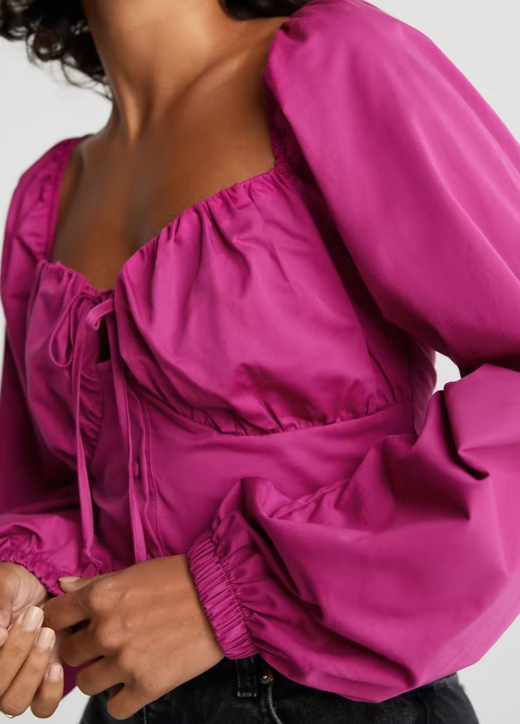 Фуксиновая демисезонная блуза Gina Tricot