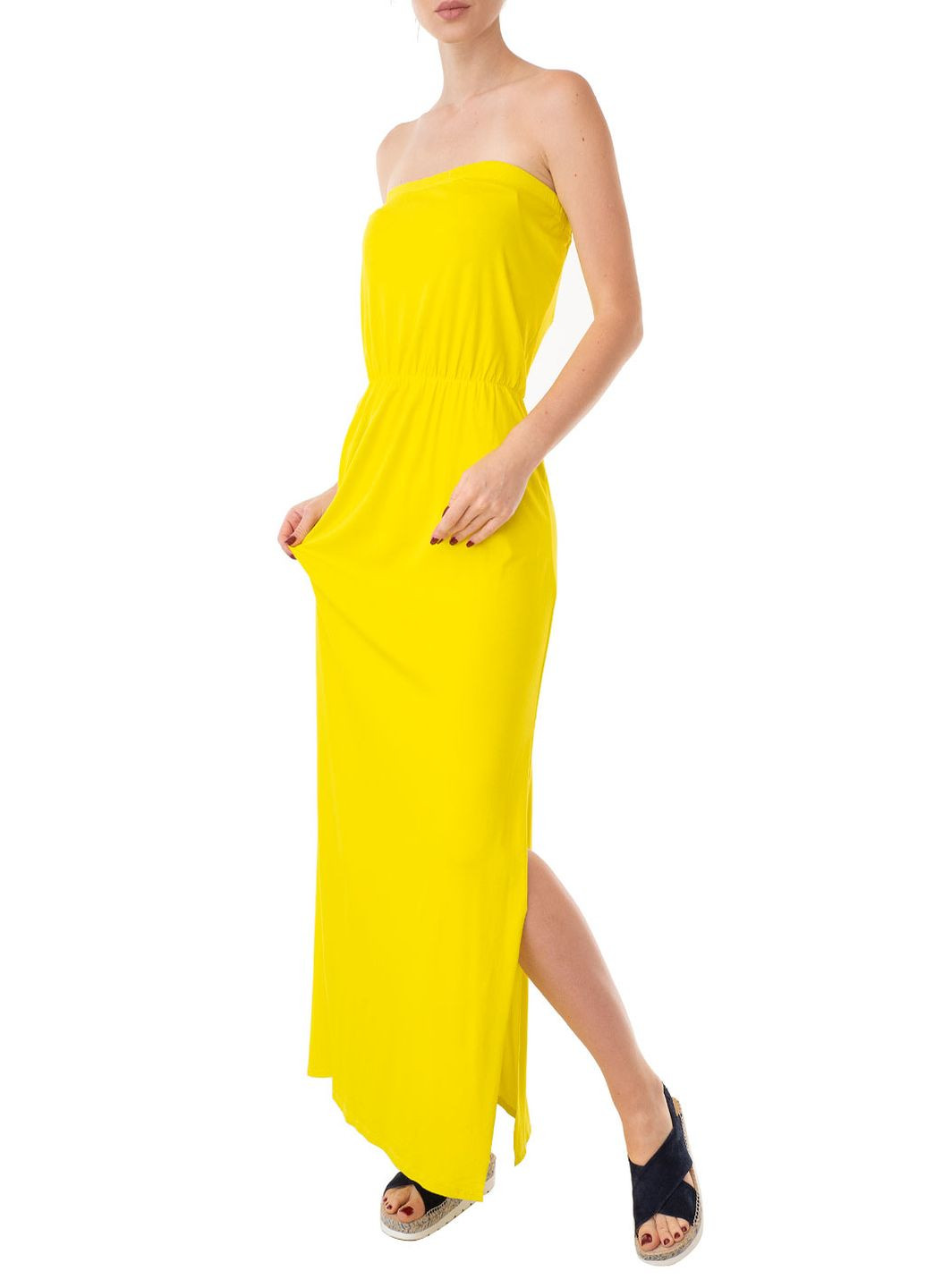 Желтое кэжуал платье Zimo