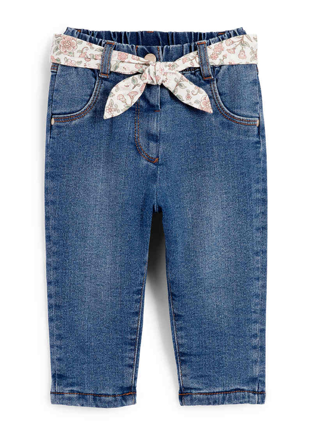 Синие зимние зауженные джинсы C&A