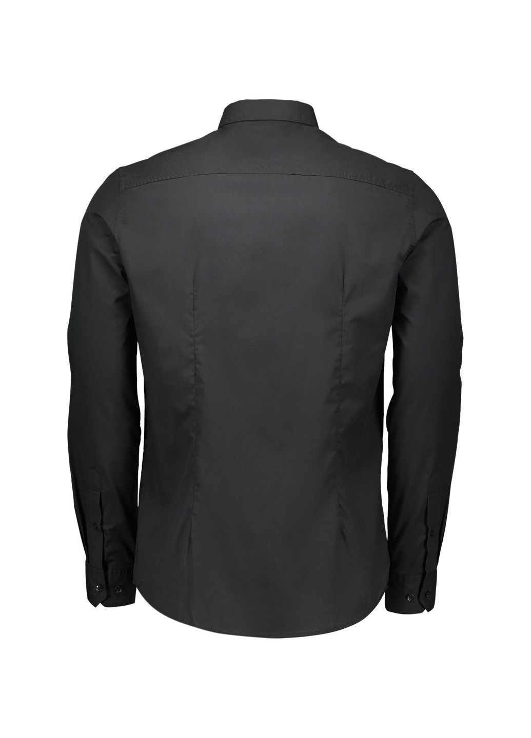 Черная кэжуал рубашка однотонная Piazza Italia с длинным рукавом
