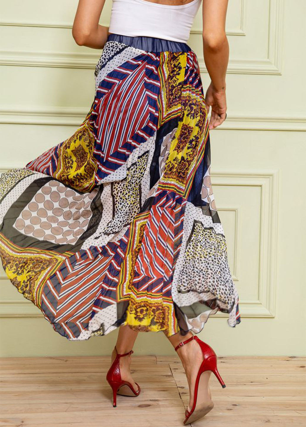 Разноцветная кэжуал с абстрактным узором юбка Ager