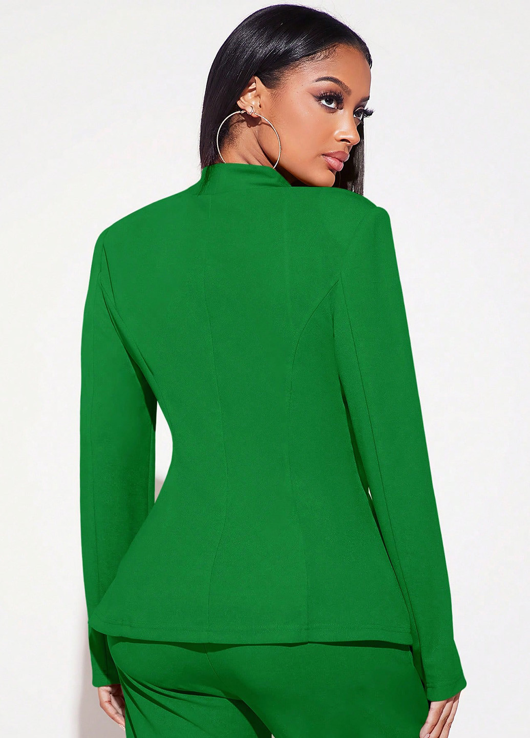 Зеленый женский жакет SHEIN однотонный - демисезонный