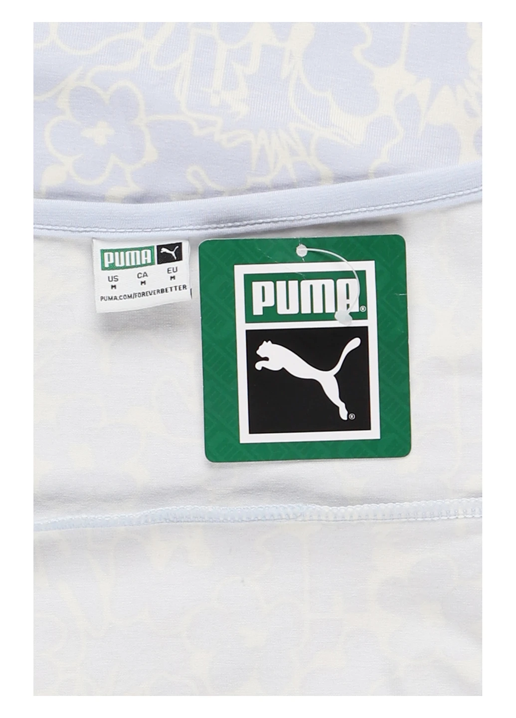 Голубое кэжуал платье с открытой спиной Puma с цветочным принтом