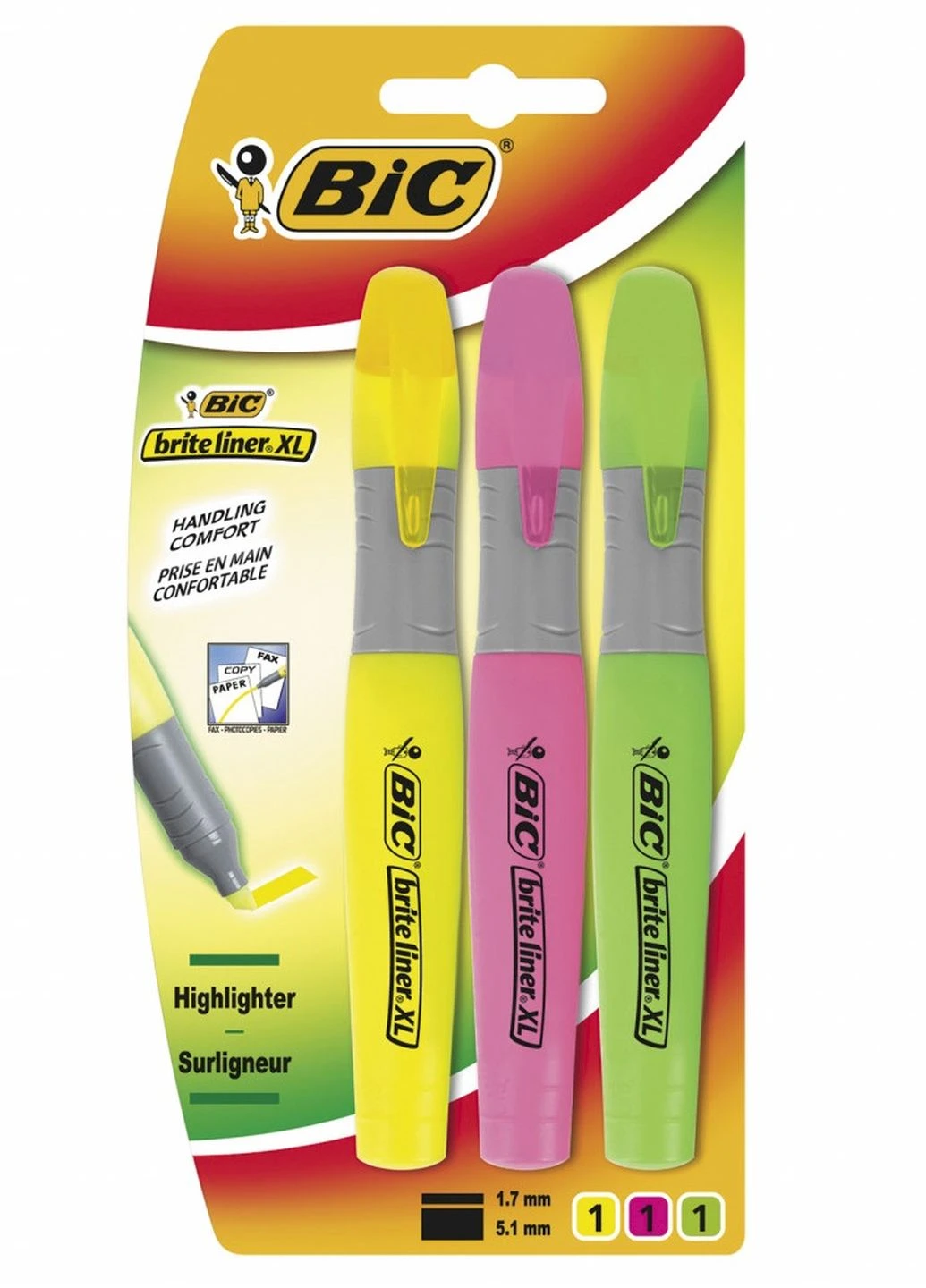 Набор текстовых маркеров 3 шт XL 1.7-5.1 мм Bic (249003611)