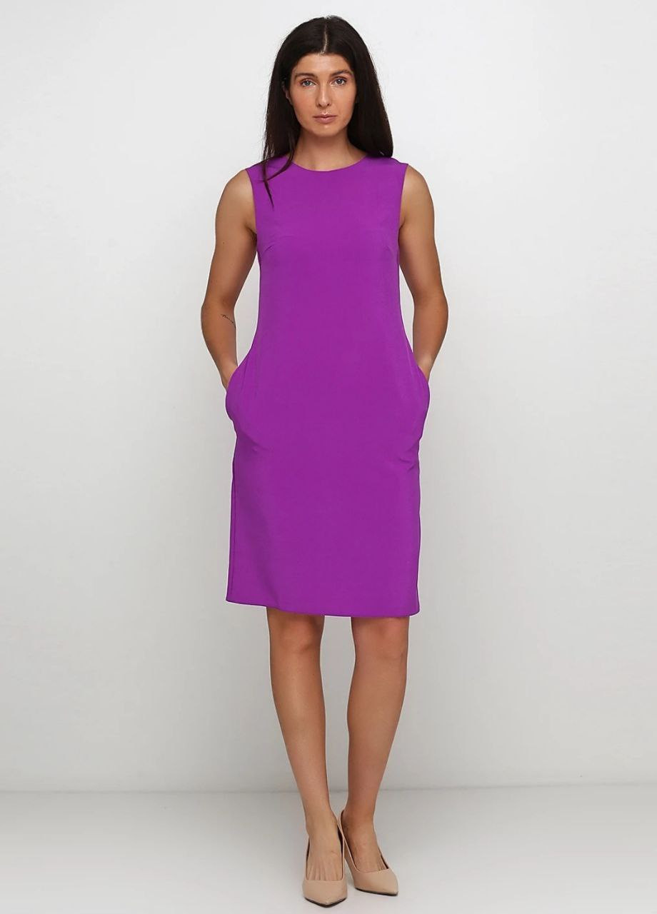 Фіолетова ділова сукня футляр ANVI однотонна