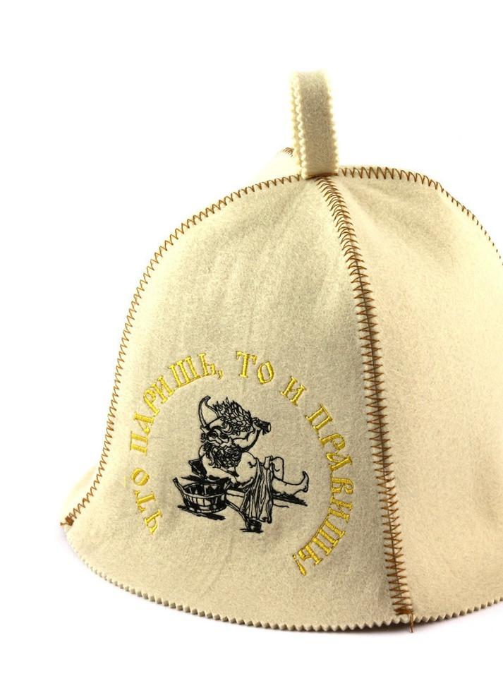 Банна шапка "Що літаєш, то правив", штучне хутро, білий (LA-360) Luxyart (252611376)