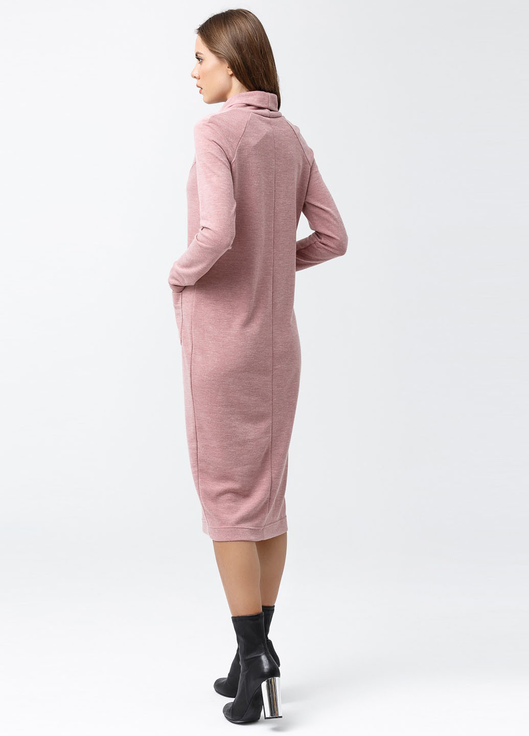Розовое кэжуал платье платье-водолазка OKS by Oksana Demchenko меланжевое