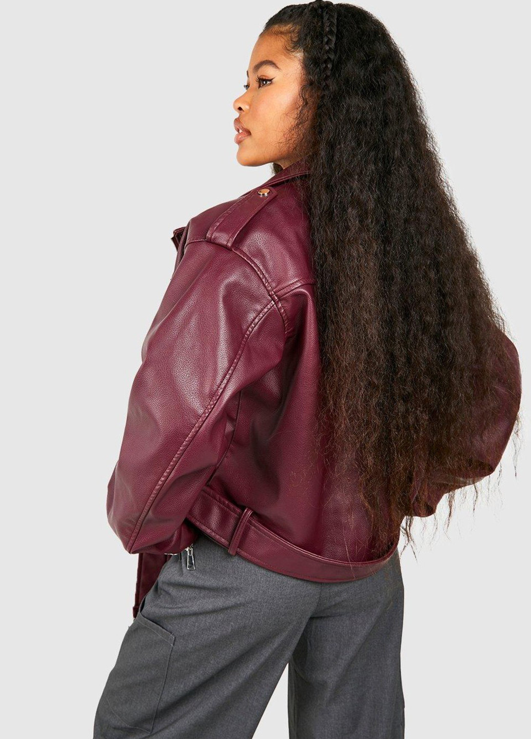 Бордовая демисезонная куртка Boohoo