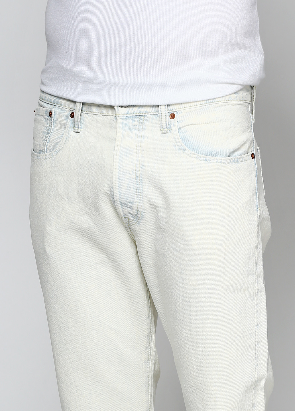 Белые демисезонные со средней талией джинсы Levi's