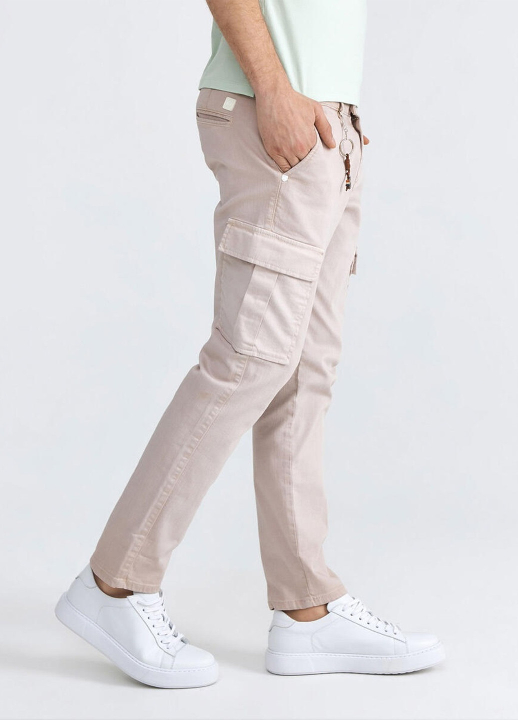 Светло-бежевые кэжуал демисезонные карго брюки Xint