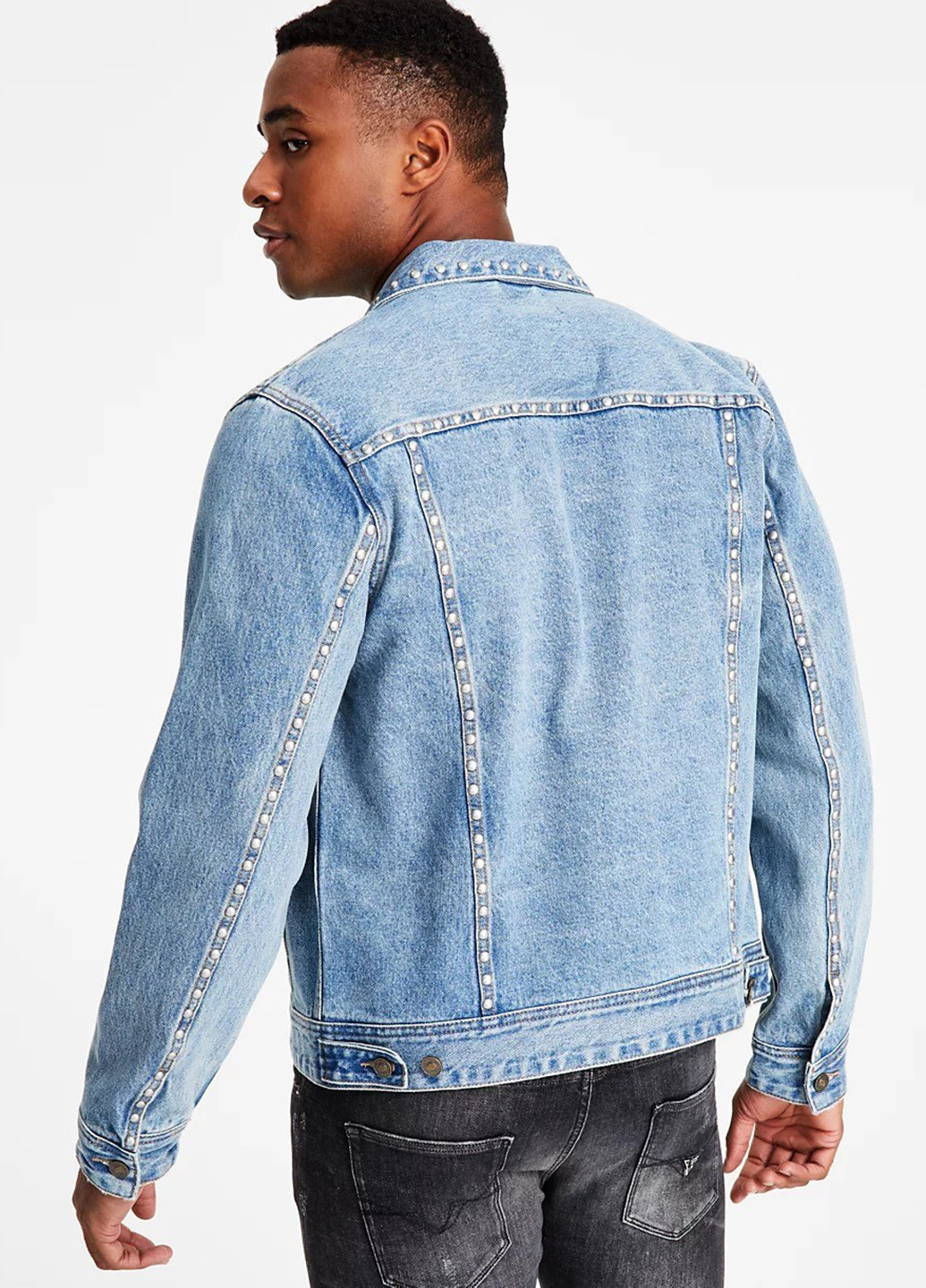 Синяя демисезонная куртка куртка-пиджак Guess