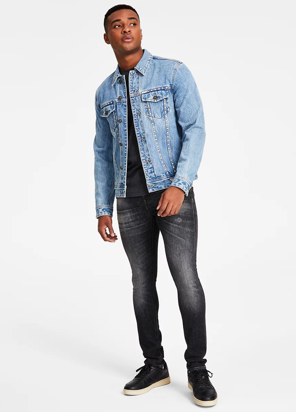 Синяя демисезонная куртка куртка-пиджак Guess